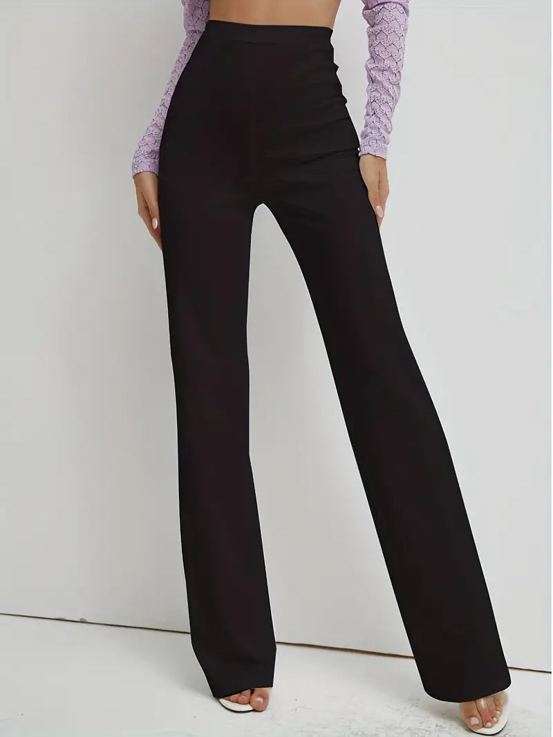 High Waist Straight Leg Work Pants