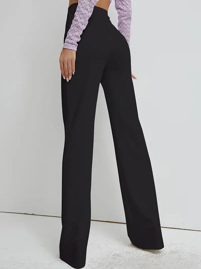 High Waist Straight Leg Work Pants