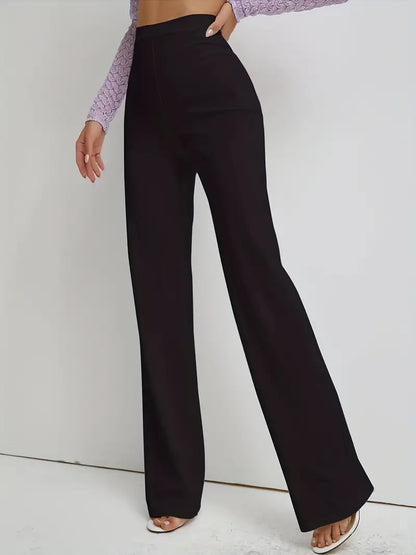 High Waist Straight Leg Work Pants