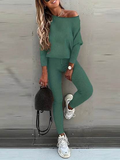 Casual Solid Sports Two-piece Set